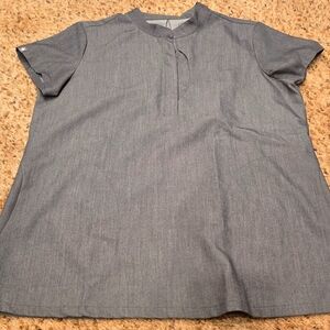 Womens Figs Scrub Top-Graphite-Small